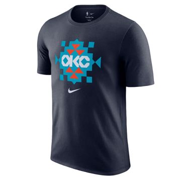 NBA OKLAHOMA CITY THUNDER ESSENTIALS LOGO CITY EDITION T-SHIRT 'NAVY'