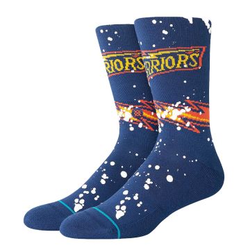 NBA OVERSPRAY GOLDEN STATE WARRIORS CREW SOCKS 'NAVY'
